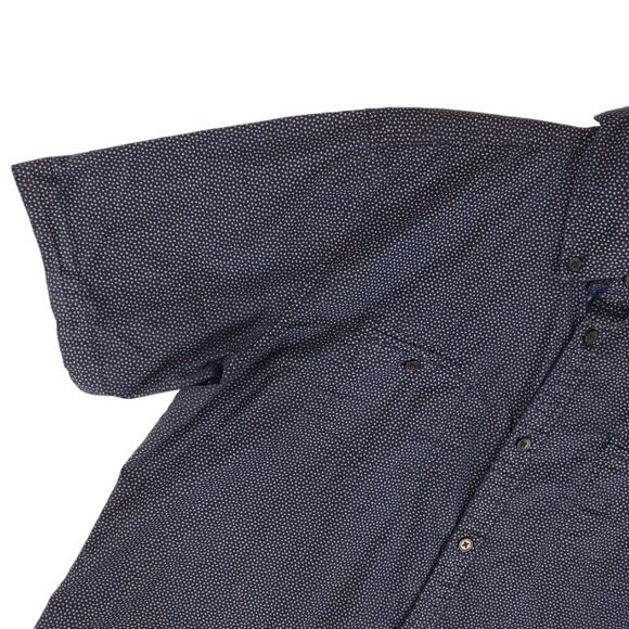 COLOURS Alexander Julian Men's L Short Sleeve Navy Floral Button Down Shirt Y2K - Picture 5 of 5